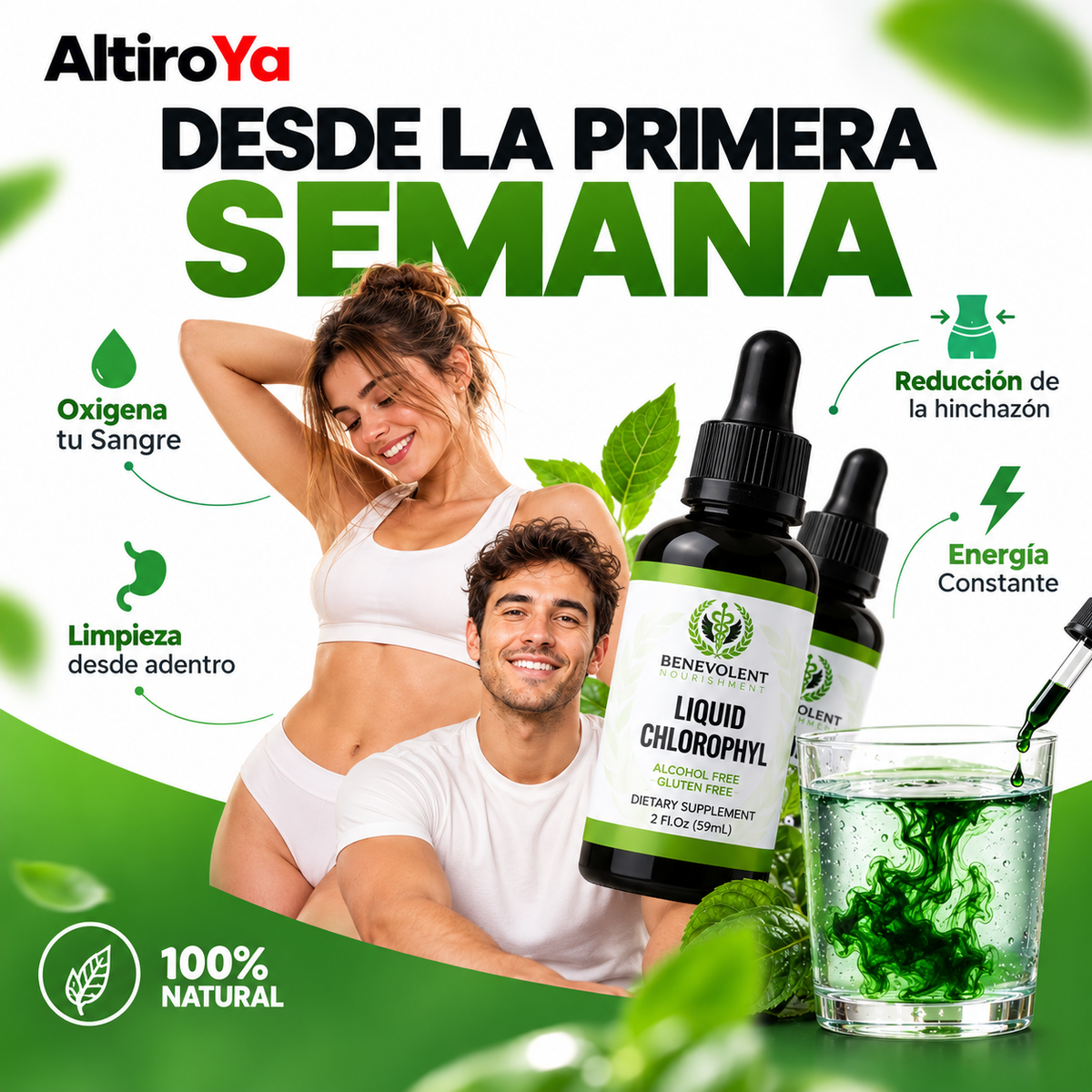 Clorofila Líquida Benevolent en Gotas | Bienestar y Cuidado Personal 💚